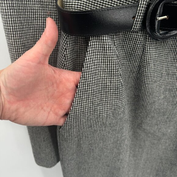 Vintage Evan Picone Houndstooth Skirt Suit Set Black Velvet Collar Womens 10 USA - Picture 9 of 14